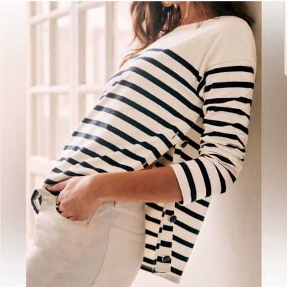 🌸Host Pick🌸 Sezane Noan Stripe Top with Side Buttons - Picture 3 of 13